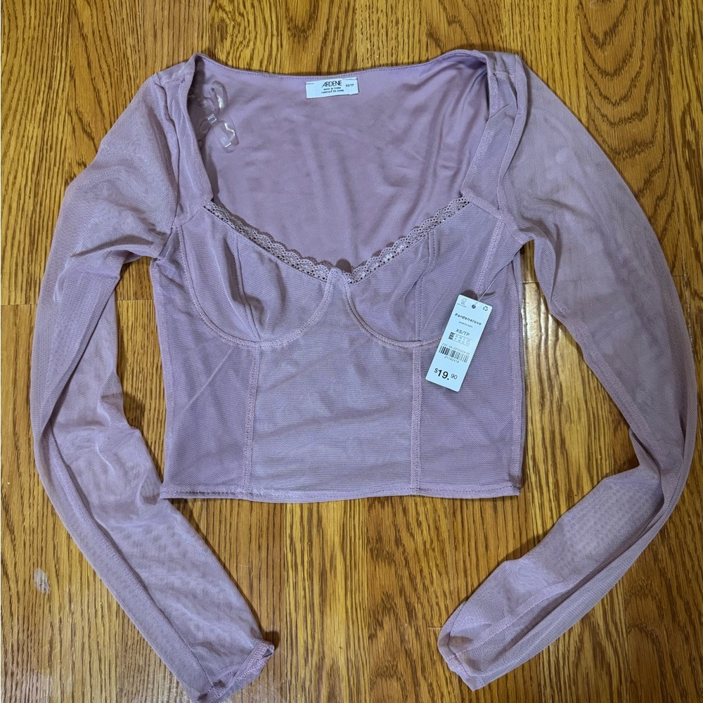 Ardene Mauve Long Sleeve Blouse